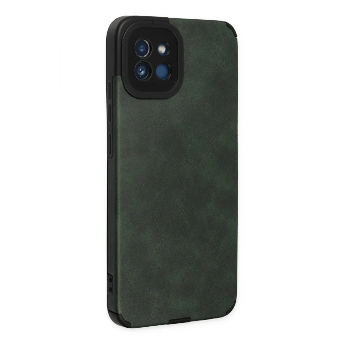 Newface Samsung Galaxy A03 Kılıf Loop Deri Silikon - Yeşil