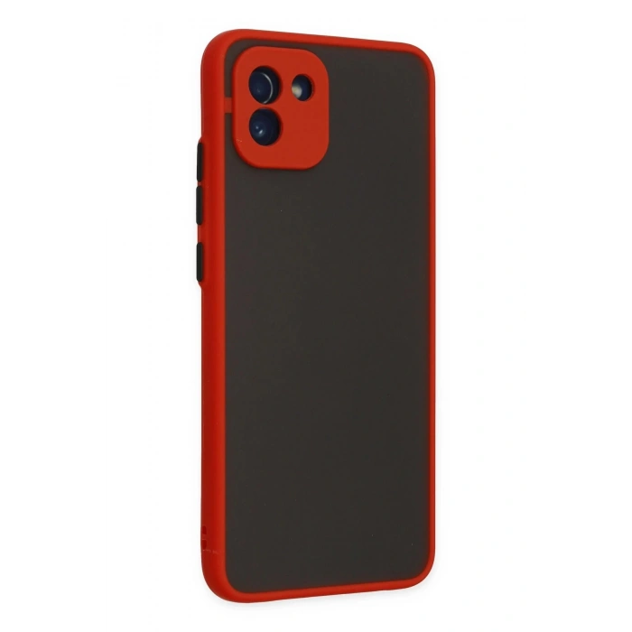 Newface Samsung Galaxy A03 Kılıf Montreal Silikon Kapak - Kırmızı