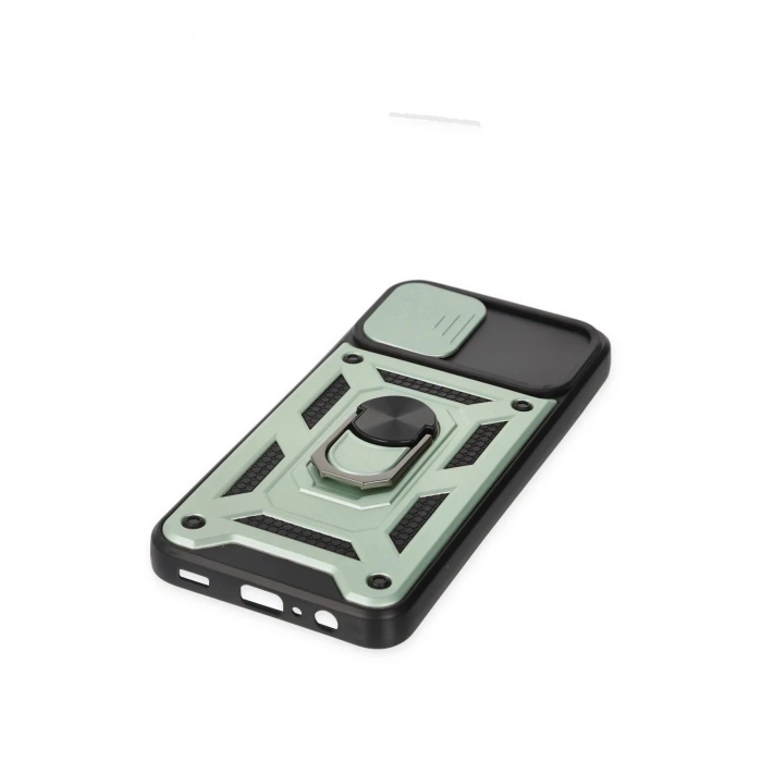 Newface Samsung Galaxy A03 Kılıf Pars Lens Yüzüklü Silikon - Yeşil