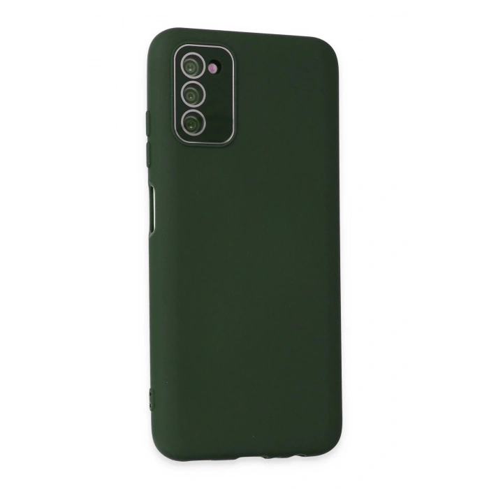 Newface Samsung Galaxy A03S Kılıf Lansman Glass Kapak - Koyu Yeşil