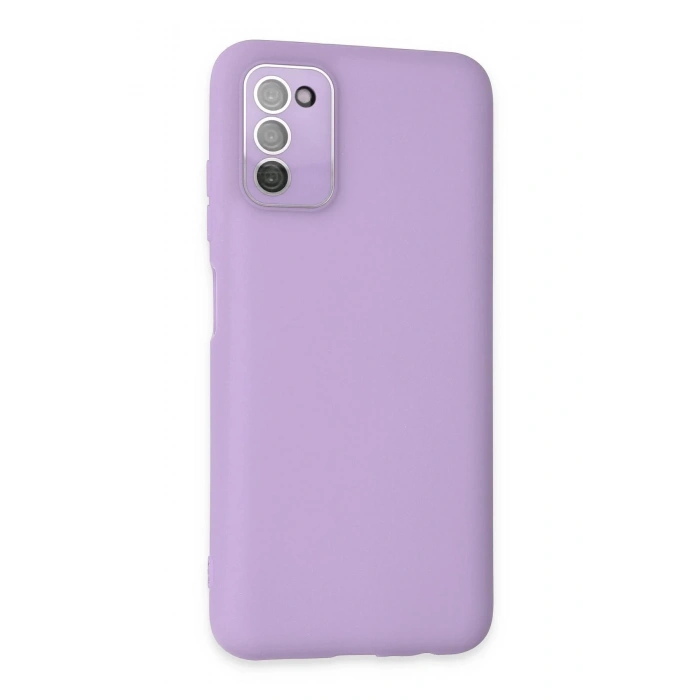 Newface Samsung Galaxy A03S Kılıf Lansman Glass Kapak - Lila