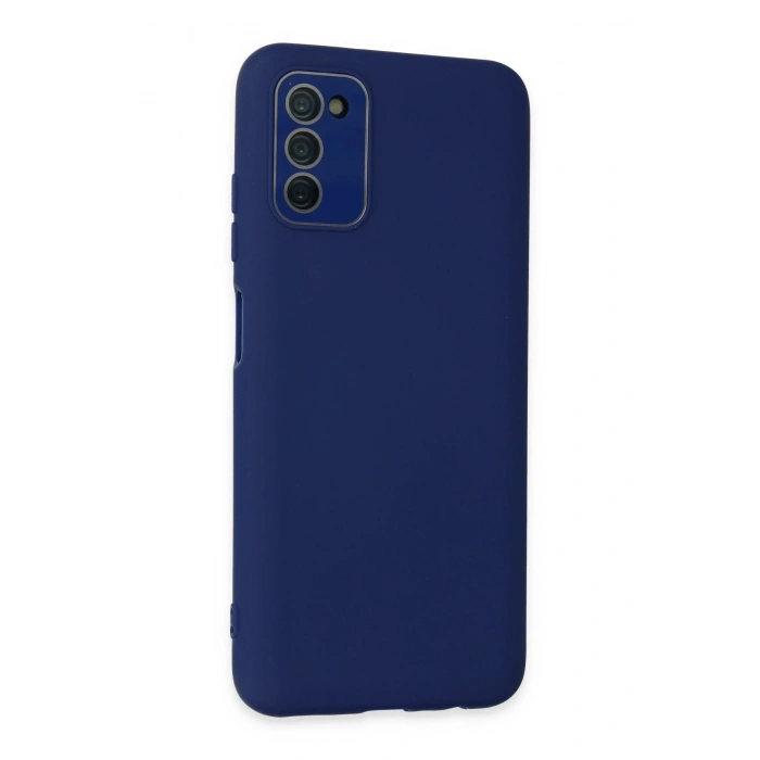 Newface Samsung Galaxy A03S Kılıf Lansman Glass Kapak - Sky Blue