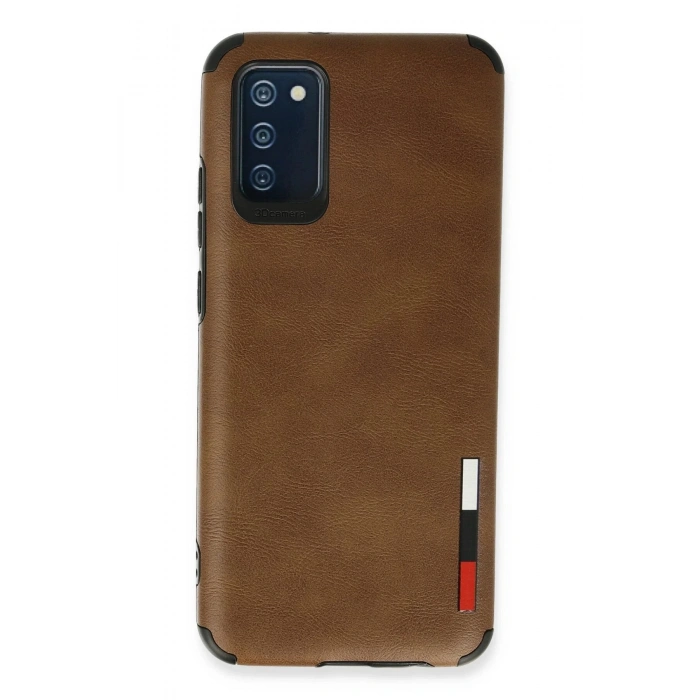 Newface Samsung Galaxy A03S Kılıf Loop Deri Silikon - Kahverengi