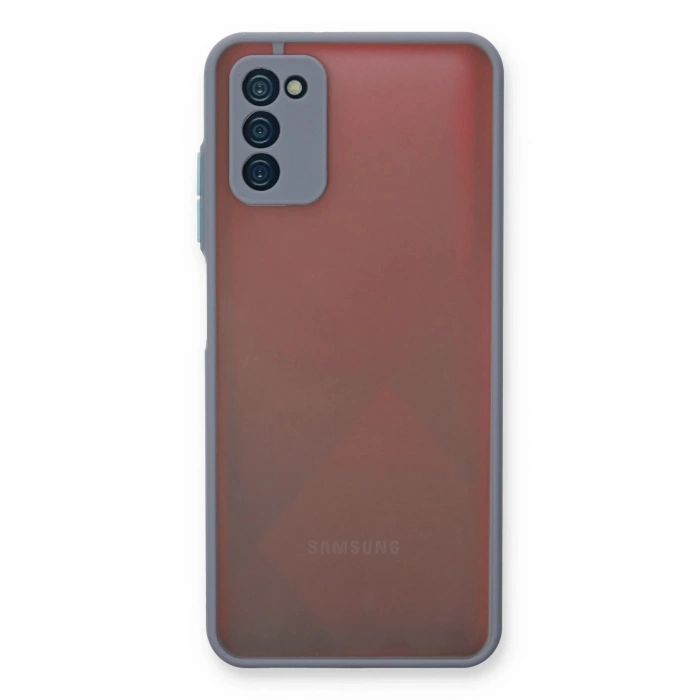 Newface Samsung Galaxy A03S Kılıf Montreal Silikon Kapak - Gri