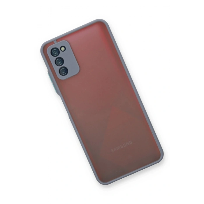 Newface Samsung Galaxy A03S Kılıf Montreal Silikon Kapak - Gri
