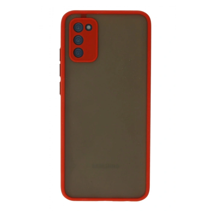 Newface Samsung Galaxy A03S Kılıf Montreal Silikon Kapak - Kırmızı