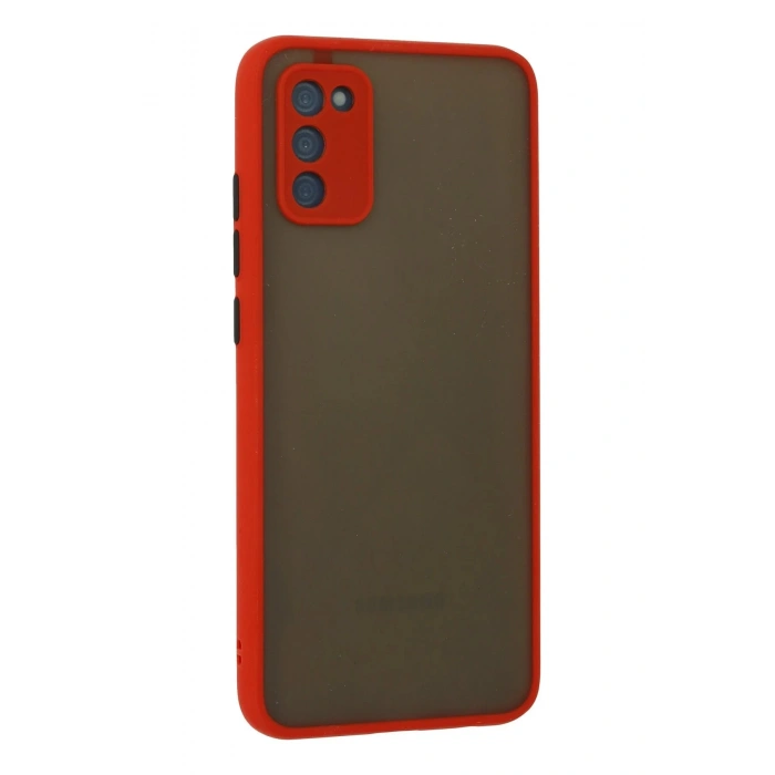 Newface Samsung Galaxy A03S Kılıf Montreal Silikon Kapak - Kırmızı