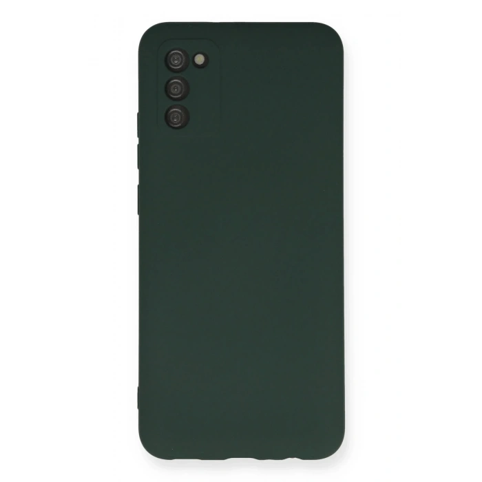 Newface Samsung Galaxy A03S Kılıf Nano içi Kadife Silikon - Koyu Yeşil