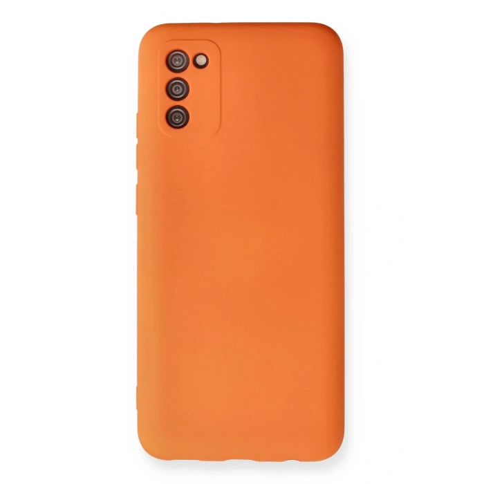 Newface Samsung Galaxy A03S Kılıf Nano içi Kadife Silikon - Turuncu
