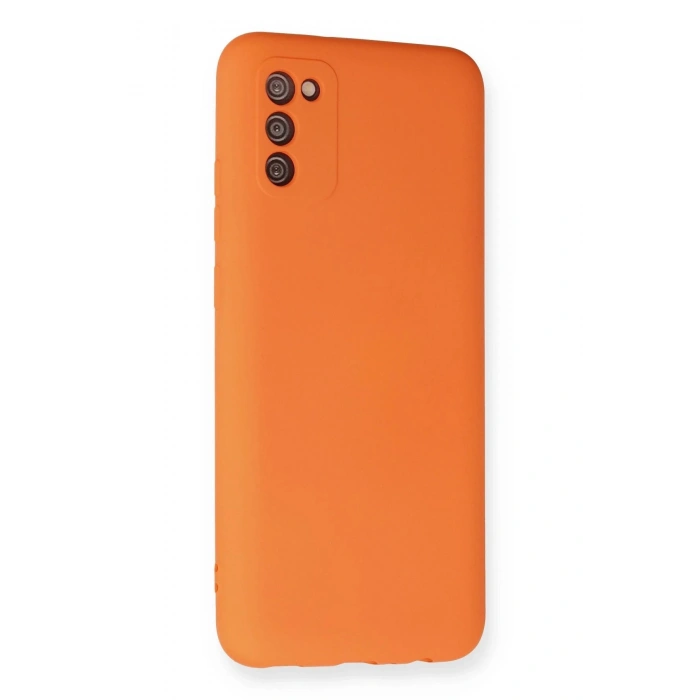 Newface Samsung Galaxy A03S Kılıf Nano içi Kadife Silikon - Turuncu