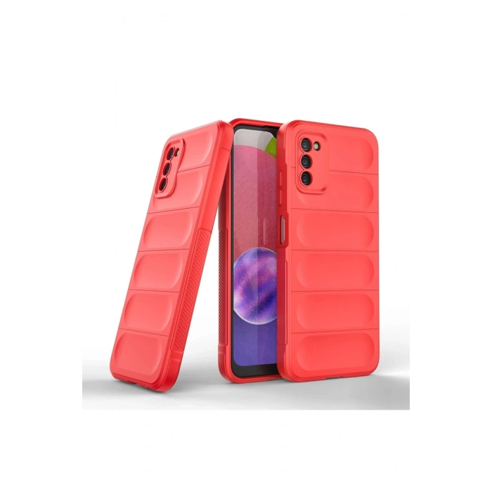 Newface Samsung Galaxy A03S Kılıf Optimum Silikon - Kırmızı