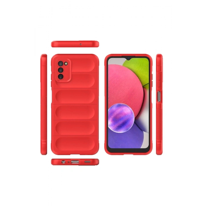 Newface Samsung Galaxy A03S Kılıf Optimum Silikon - Kırmızı