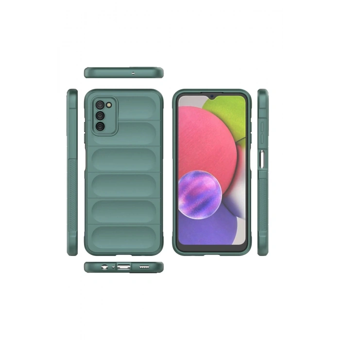 Newface Samsung Galaxy A03S Kılıf Optimum Silikon - Koyu Yeşil