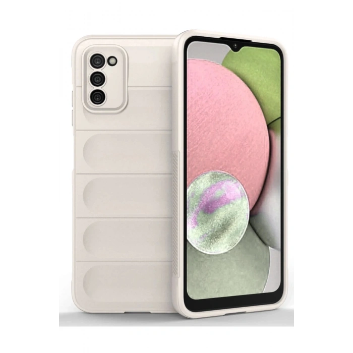 Newface Samsung Galaxy A03S Kılıf Optimum Silikon - Krem