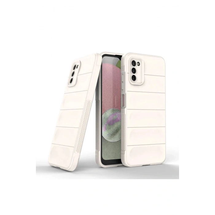 Newface Samsung Galaxy A03S Kılıf Optimum Silikon - Krem