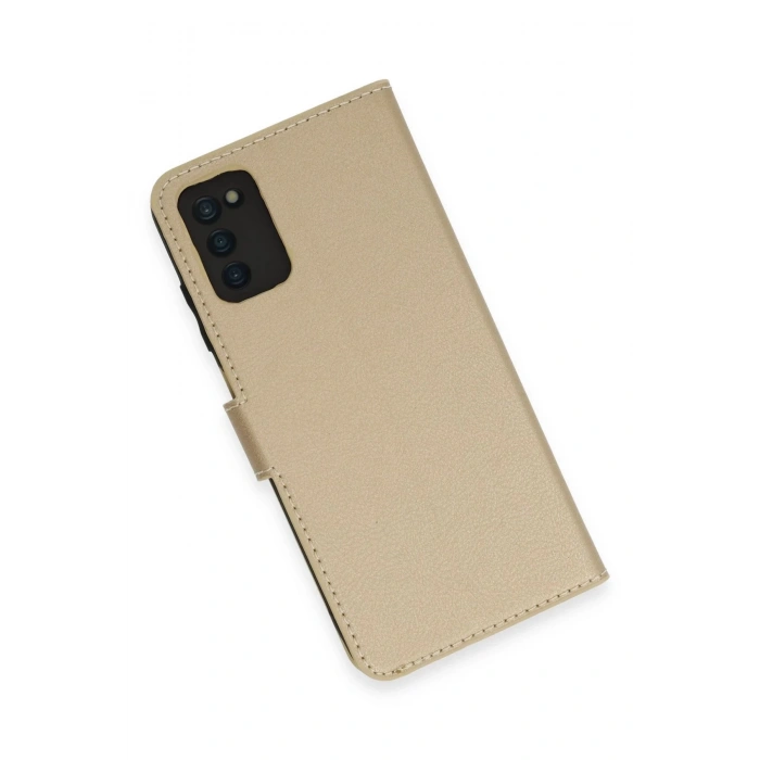Newface Samsung Galaxy A03S Kılıf Trend S Plus Kapaklı Kılıf - Gold