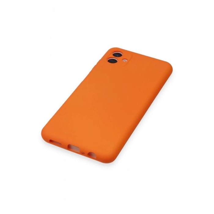 Newface Samsung Galaxy A04 Kılıf Nano içi Kadife Silikon - Turuncu