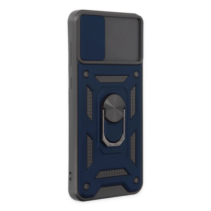 Newface Samsung Galaxy A04 Kılıf Pars Lens Yüzüklü Silikon - Lacivert