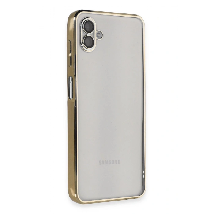 Newface Samsung Galaxy A04 Kılıf Razer Lensli Silikon - Gold