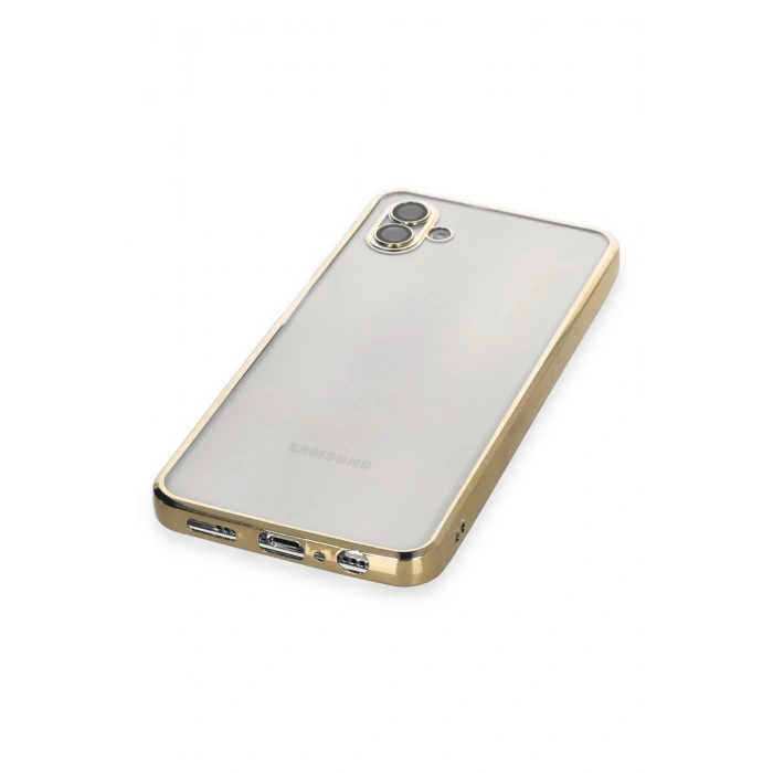 Newface Samsung Galaxy A04 Kılıf Razer Lensli Silikon - Gold