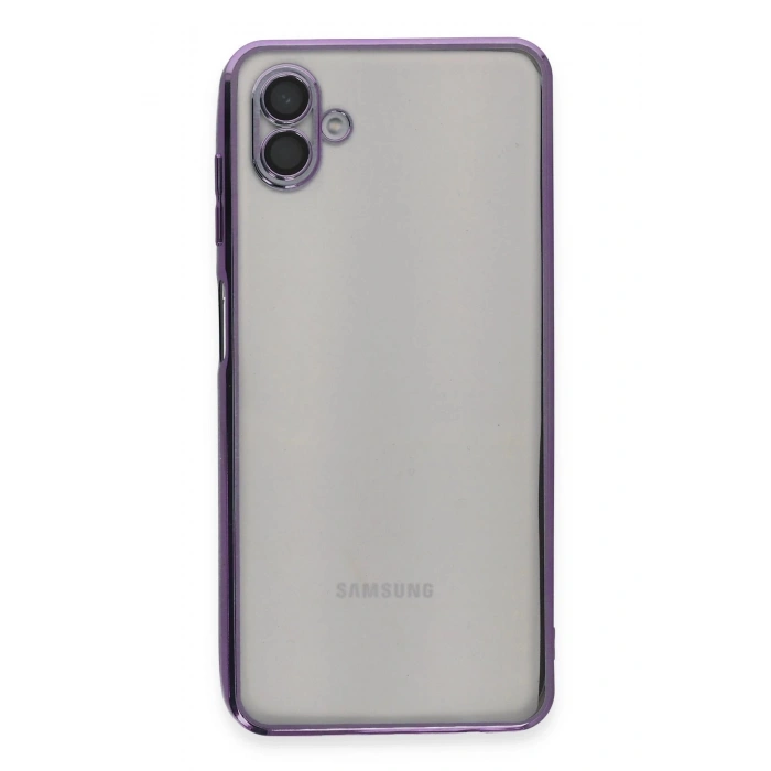 Newface Samsung Galaxy A04 Kılıf Razer Lensli Silikon - Mor
