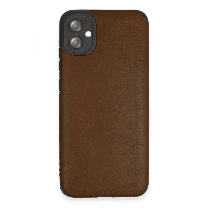 Newface Samsung Galaxy A04E Kılıf Loop Deri Silikon - Kahverengi