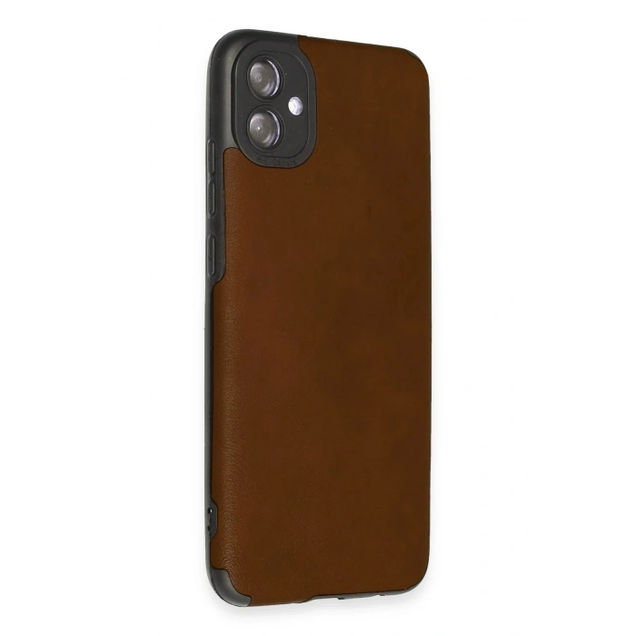 Newface Samsung Galaxy A04E Kılıf Loop Deri Silikon - Kahverengi