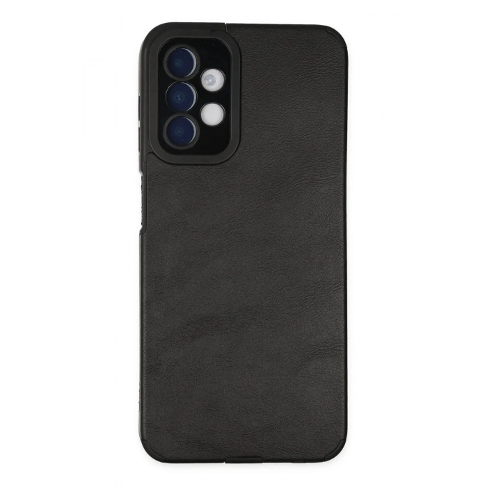 Newface Samsung Galaxy A04S Kılıf Loop Deri Silikon - Siyah