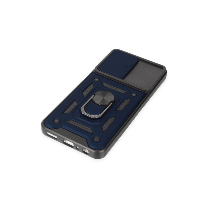 Newface Samsung Galaxy A04S Kılıf Pars Lens Yüzüklü Silikon - Lacivert