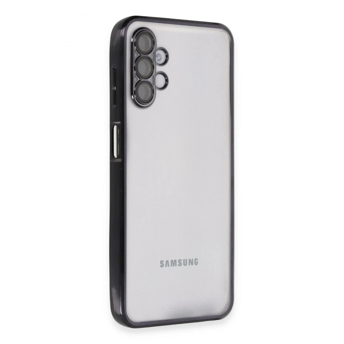 Newface Samsung Galaxy A04S Kılıf Razer Lensli Silikon - Siyah