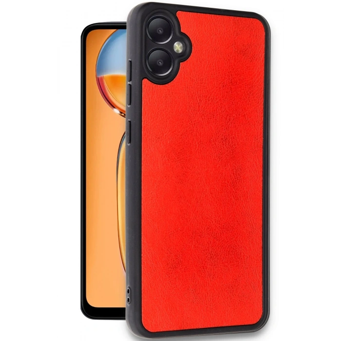 Newface Samsung Galaxy A05 Kılıf Aras Deri Kapak - Kırmızı