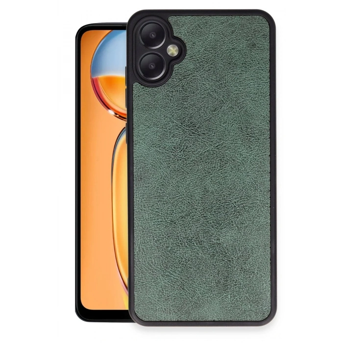 Newface Samsung Galaxy A05 Kılıf Aras Deri Kapak - Koyu Yeşil