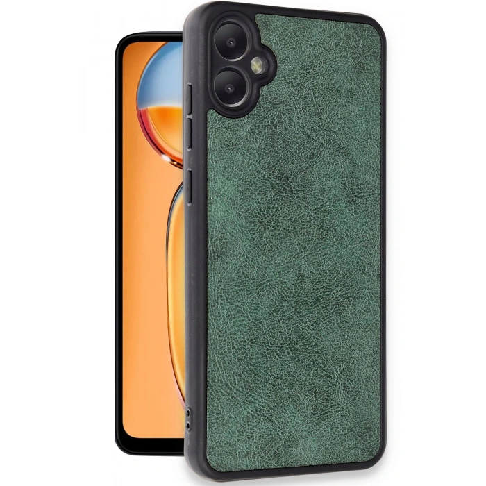 Newface Samsung Galaxy A05 Kılıf Aras Deri Kapak - Koyu Yeşil