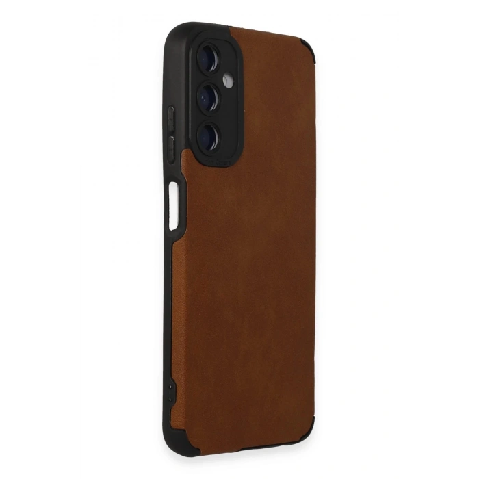 Newface Samsung Galaxy A05S Kılıf Loop Deri Silikon - Kahverengi