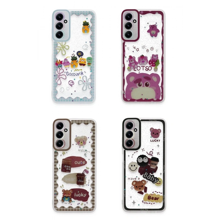 Newface Samsung Galaxy A05S Kılıf Sweet Desenli Silikon Kapak - Açık Mavi