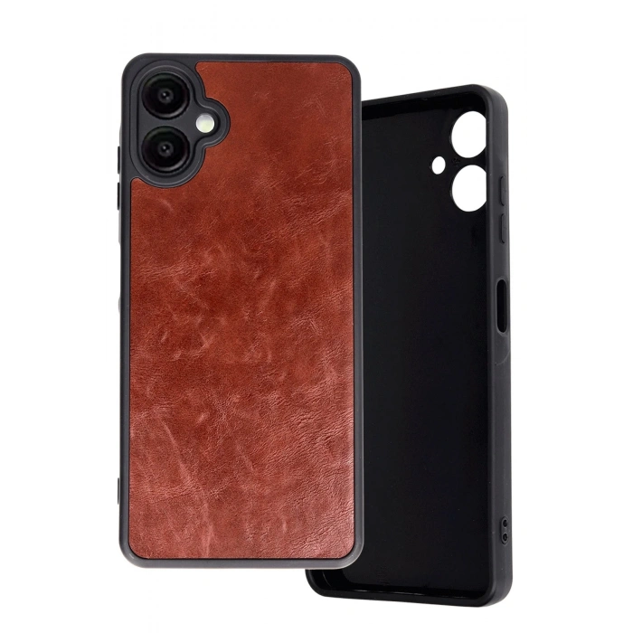 Newface Samsung Galaxy A06 Kılıf Aras Deri Kapak - Bordo