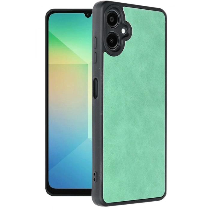 Newface Samsung Galaxy A06 Kılıf Aras Deri Kapak - Koyu Yeşil