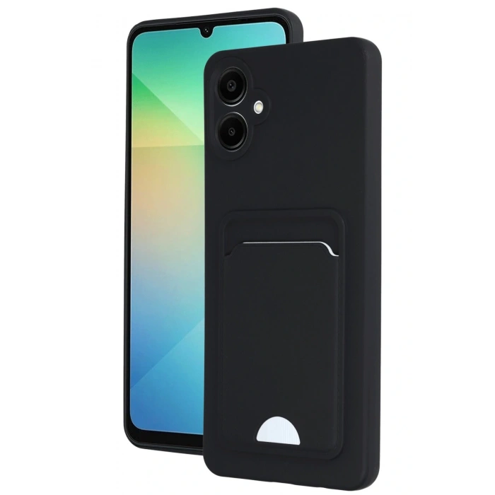 Newface Samsung Galaxy A06 Kılıf Kelvin Kartvizitli Silikon - Siyah