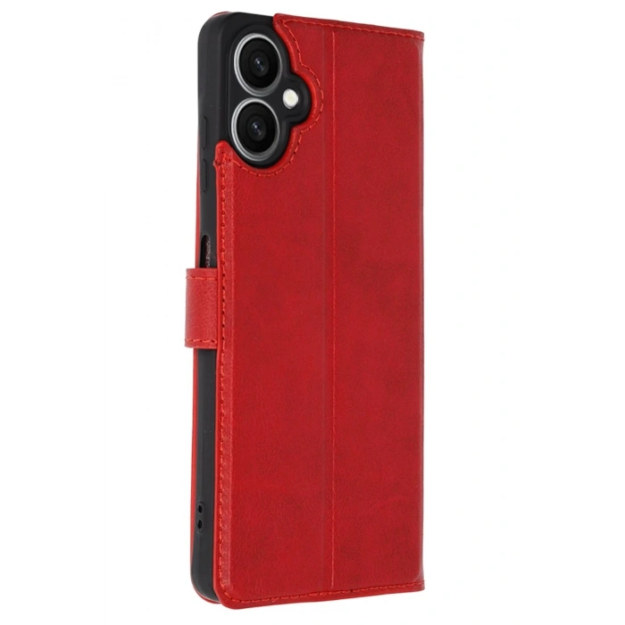 Newface Samsung Galaxy A06 Kılıf Trend S Plus Kapaklı Kılıf - Kırmızı