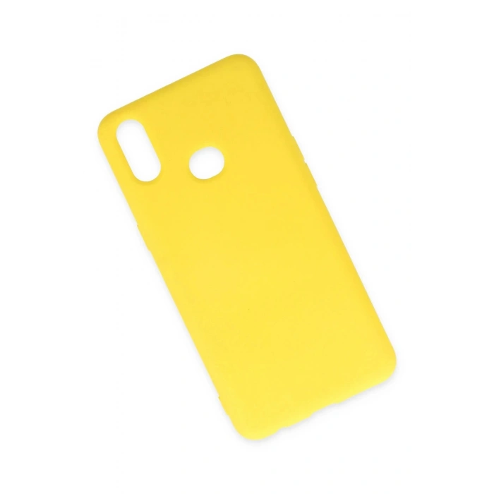 Newface Samsung Galaxy A10S Kılıf Nano içi Kadife Silikon - Sarı