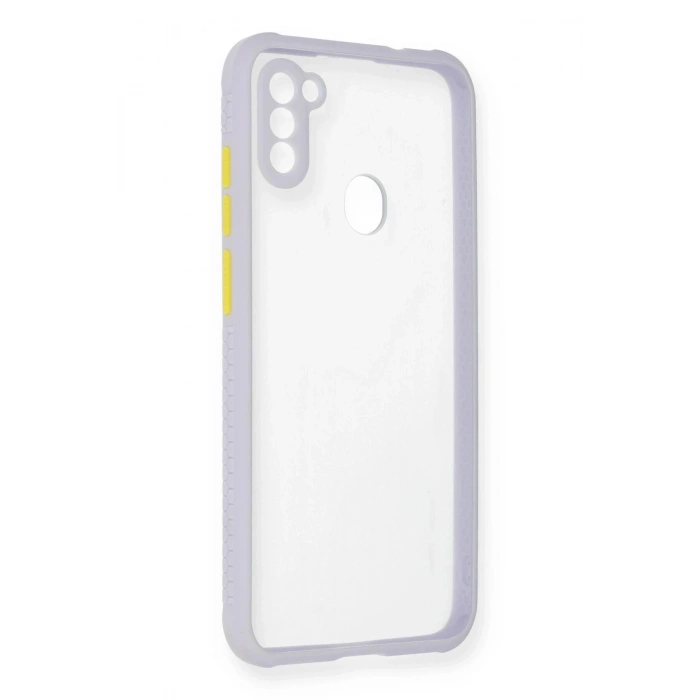 Newface Samsung Galaxy A11 Kılıf Miami Şeffaf Silikon - Lila