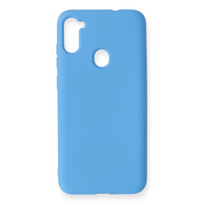 Newface Samsung Galaxy A11 Kılıf Nano içi Kadife Silikon - Mavi
