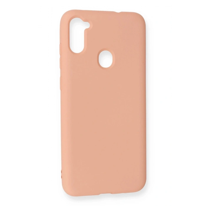 Newface Samsung Galaxy A11 Kılıf Nano içi Kadife Silikon - Pudra