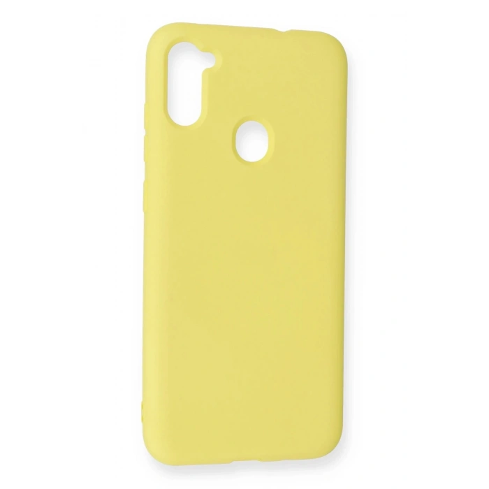 Newface Samsung Galaxy A11 Kılıf Nano içi Kadife Silikon - Sarı