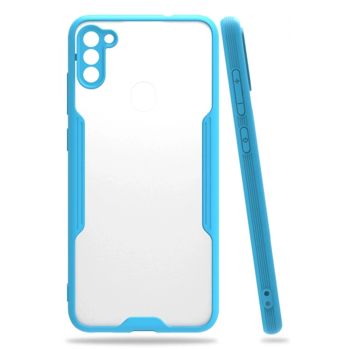 Newface Samsung Galaxy A11 Kılıf Platin Silikon - Mavi