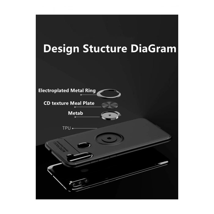 Newface Samsung Galaxy A11 Kılıf Range Yüzüklü Silikon - Kırmızı