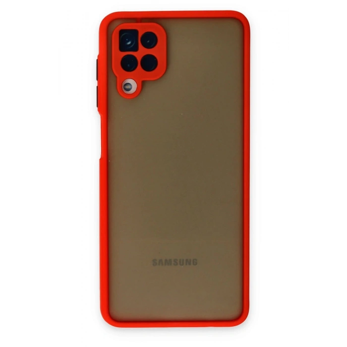 Newface Samsung Galaxy A12 Kılıf Montreal Silikon Kapak - Kırmızı