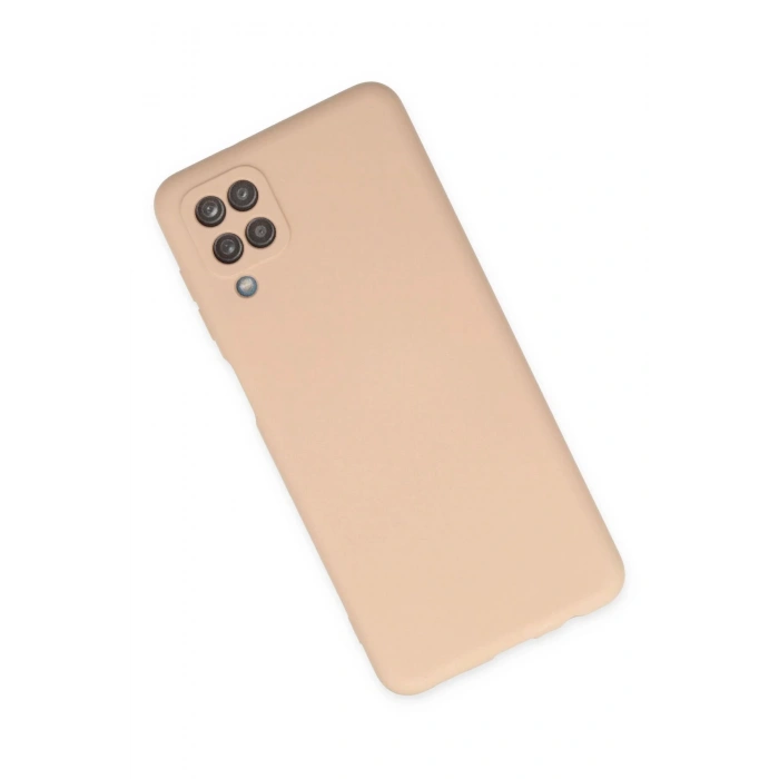 Newface Samsung Galaxy A12 Kılıf Nano içi Kadife Silikon - Pudra