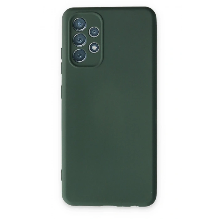 Newface Samsung Galaxy A13 4G Kılıf Nano içi Kadife Silikon - Koyu Yeşil