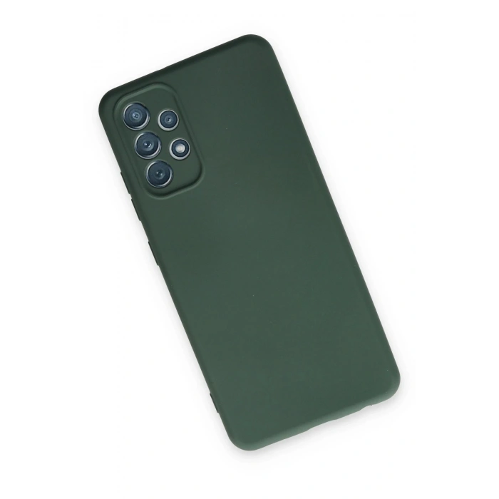 Newface Samsung Galaxy A13 4G Kılıf Nano içi Kadife Silikon - Koyu Yeşil